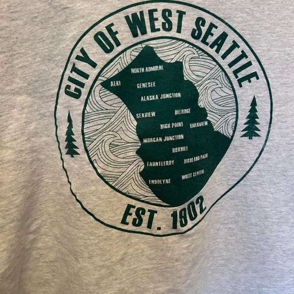 Vintage City of West Seattle Tee | Heather Gray & Green | XL - Picture 2 of 6